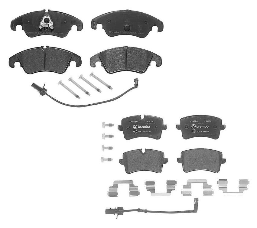 Audi Brembo Brake Kit - Pads Front and Rear(Ceramic) 8R0698151S - Brembo 4165704KIT